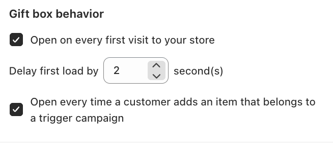 Tiered Reward Box — Gift box behavior settings